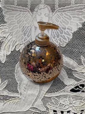 Vintage Whimsygoth Fairycore Mosaic Silver Soap Dispenser